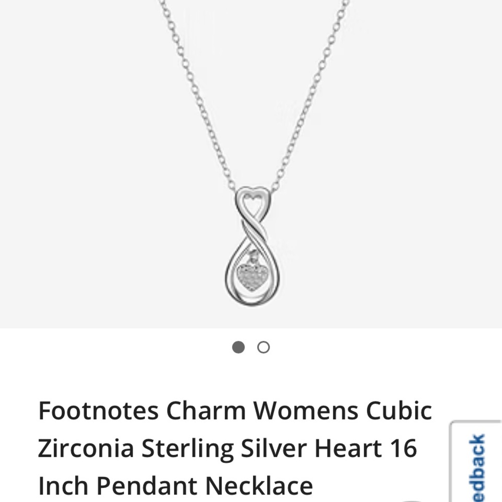 Footnotes daughter cubic zirconia sterling silver heart 16 in necklace